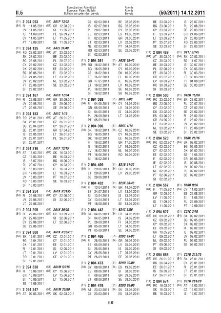 Bulletin 2011/50 - European Patent Office