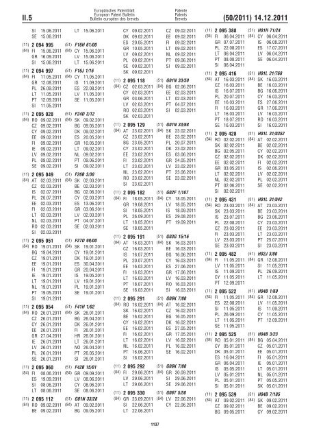 Bulletin 2011/50 - European Patent Office