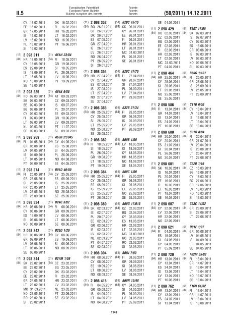 Bulletin 2011/50 - European Patent Office