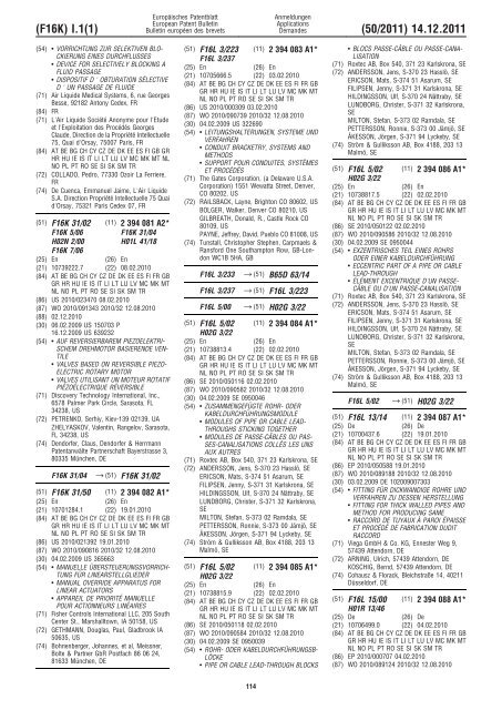 Bulletin 2011/50 - European Patent Office