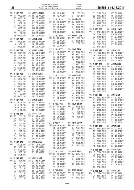 Bulletin 2011/50 - European Patent Office