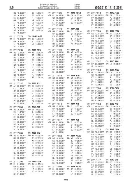 Bulletin 2011/50 - European Patent Office