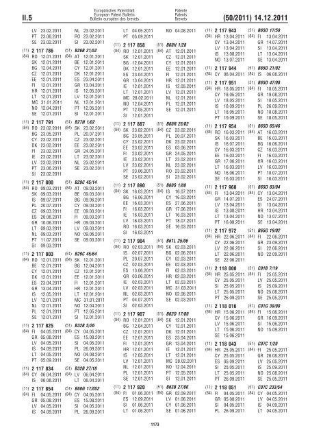 Bulletin 2011/50 - European Patent Office