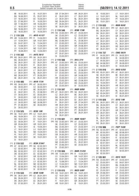 Bulletin 2011/50 - European Patent Office