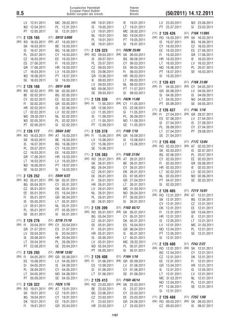 Bulletin 2011/50 - European Patent Office