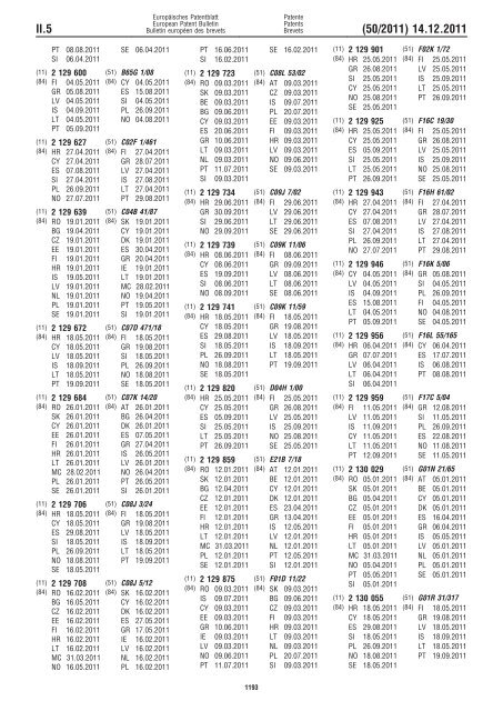 Bulletin 2011/50 - European Patent Office