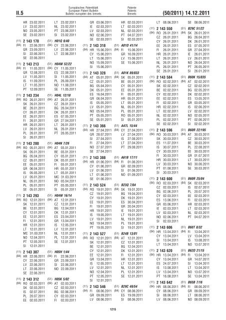 Bulletin 2011/50 - European Patent Office