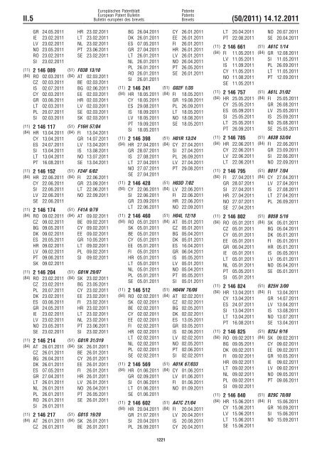 Bulletin 2011/50 - European Patent Office