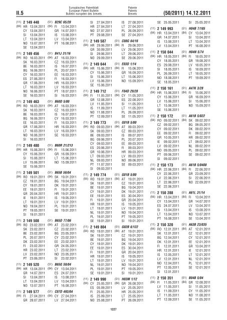 Bulletin 2011/50 - European Patent Office