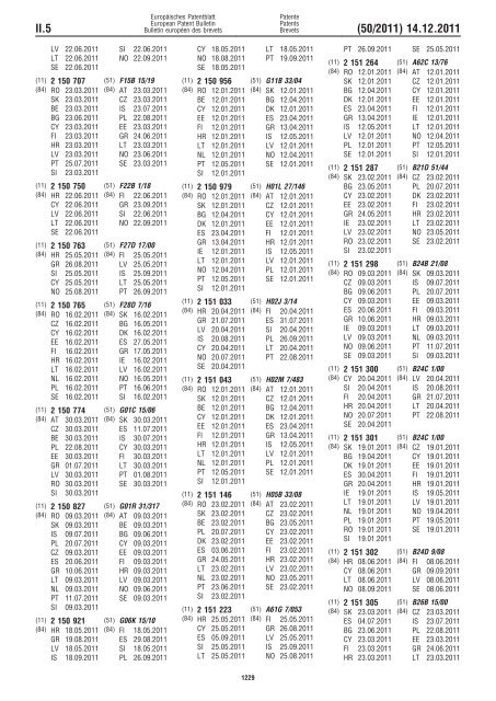 Bulletin 2011/50 - European Patent Office