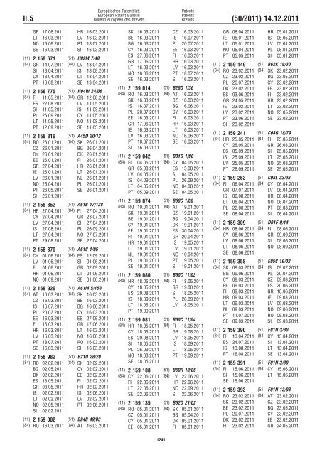 Bulletin 2011/50 - European Patent Office