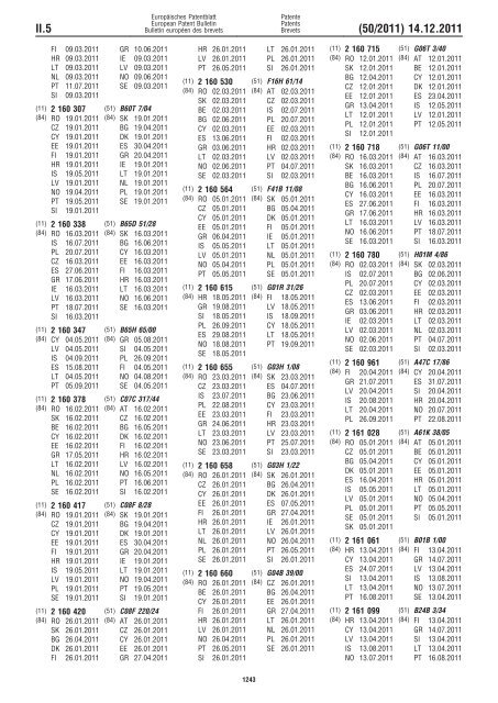 Bulletin 2011/50 - European Patent Office