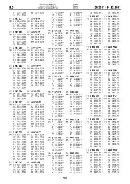 Bulletin 2011/50 - European Patent Office