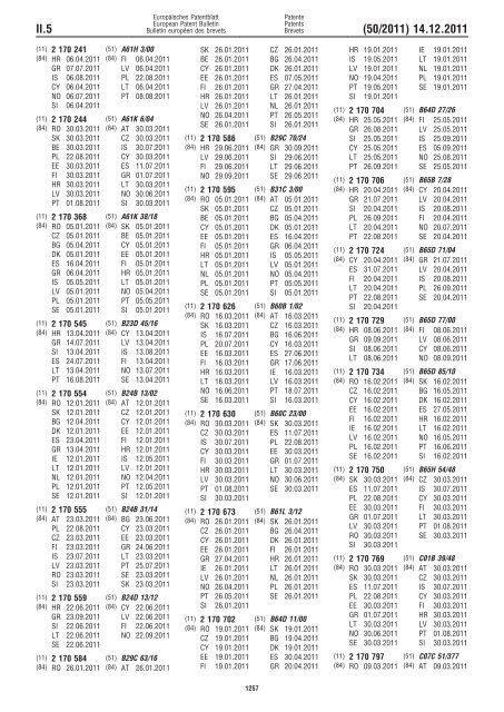 Bulletin 2011/50 - European Patent Office