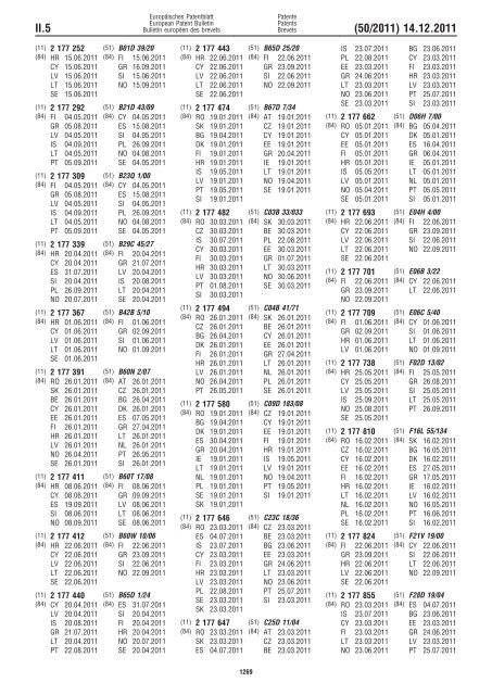 Bulletin 2011/50 - European Patent Office