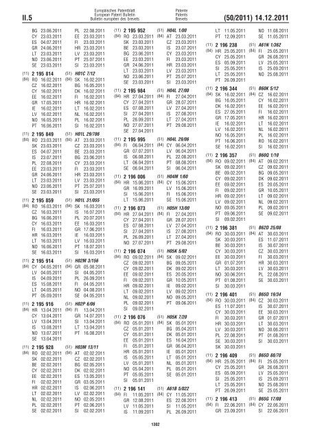 Bulletin 2011/50 - European Patent Office