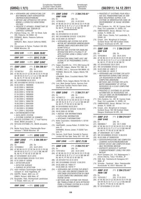 Bulletin 2011/50 - European Patent Office