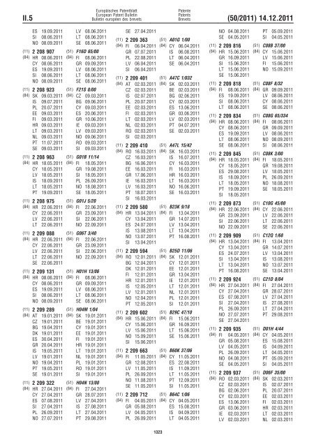 Bulletin 2011/50 - European Patent Office