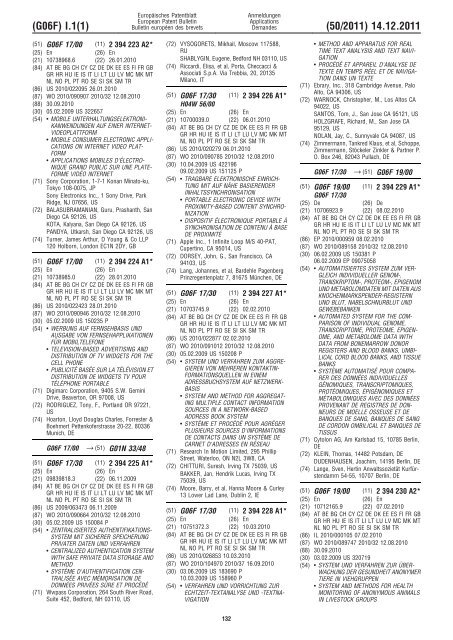 Bulletin 2011/50 - European Patent Office