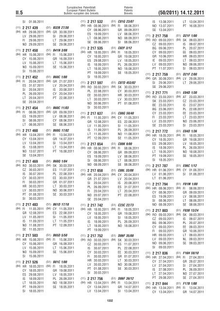 Bulletin 2011/50 - European Patent Office