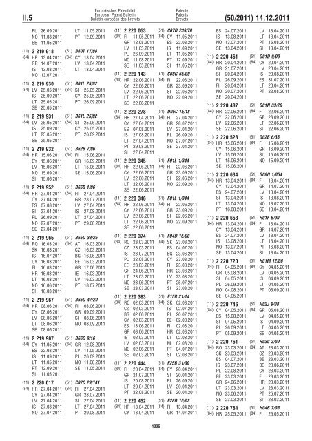 Bulletin 2011/50 - European Patent Office