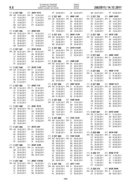 Bulletin 2011/50 - European Patent Office