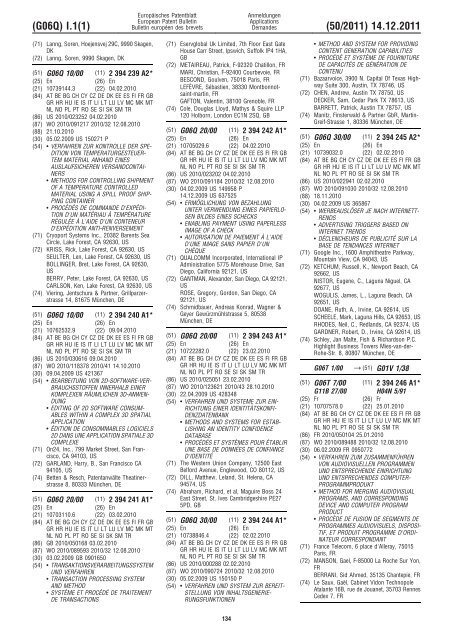 Bulletin 2011/50 - European Patent Office