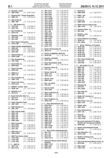 Bulletin 2011/50 - European Patent Office