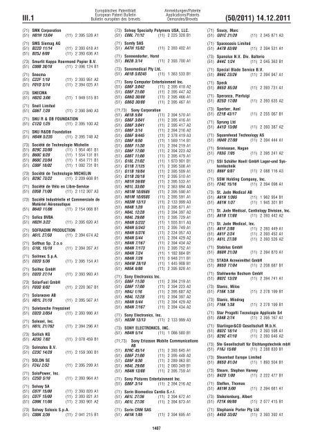 Bulletin 2011/50 - European Patent Office