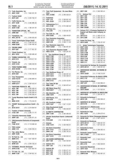 Bulletin 2011/50 - European Patent Office