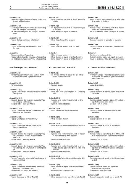 Bulletin 2011/50 - European Patent Office