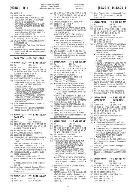 Bulletin 2011/50 - European Patent Office