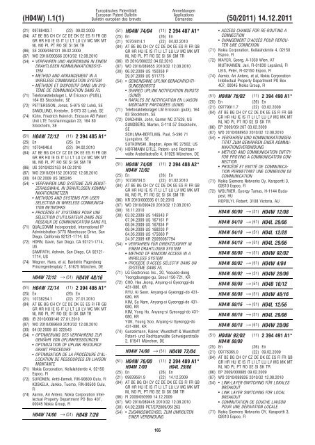 Bulletin 2011/50 - European Patent Office