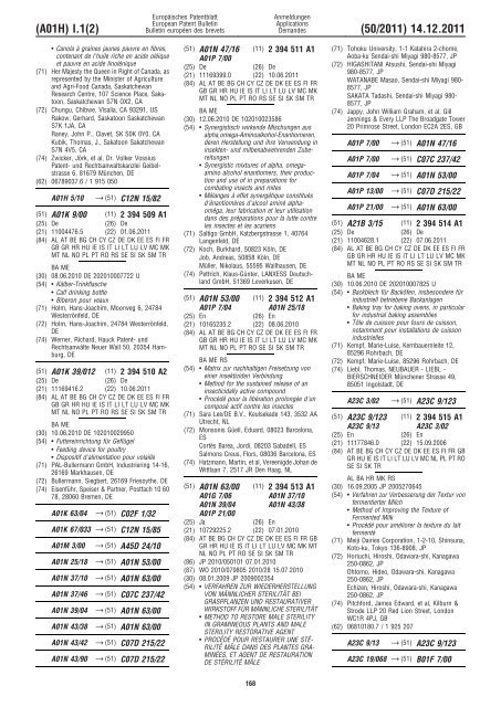 Bulletin 2011/50 - European Patent Office