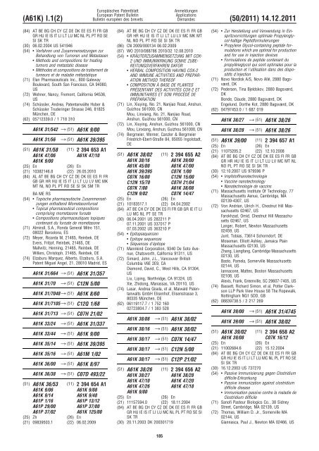 Bulletin 2011/50 - European Patent Office