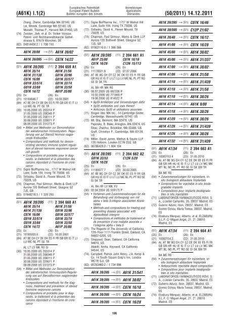 Bulletin 2011/50 - European Patent Office