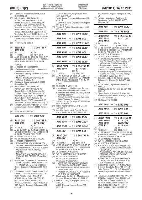 Bulletin 2011/50 - European Patent Office