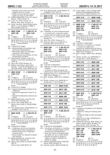 Bulletin 2011/50 - European Patent Office