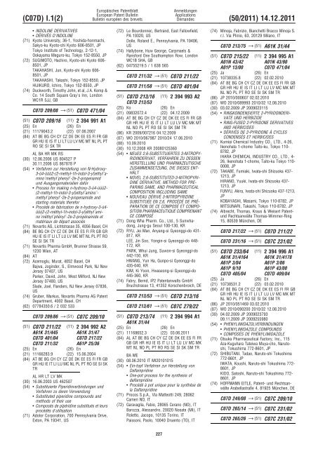 Bulletin 2011/50 - European Patent Office