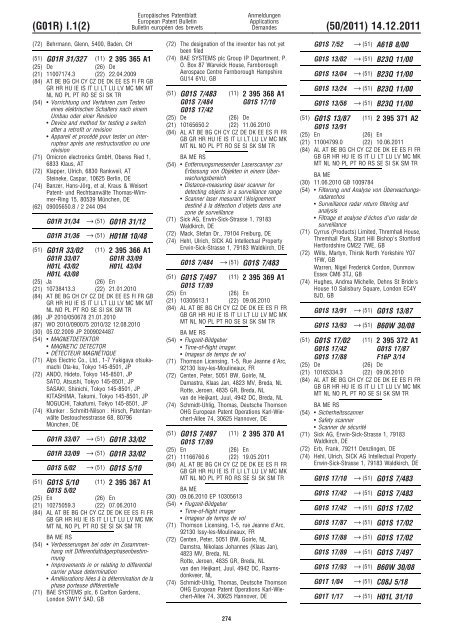 Bulletin 2011/50 - European Patent Office