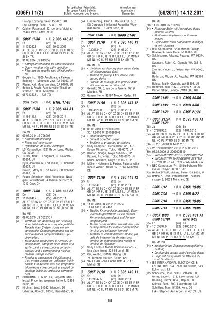 Bulletin 2011/50 - European Patent Office