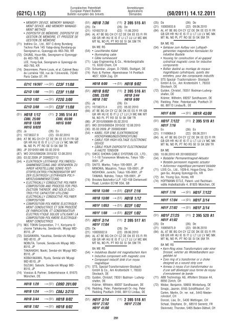 Bulletin 2011/50 - European Patent Office