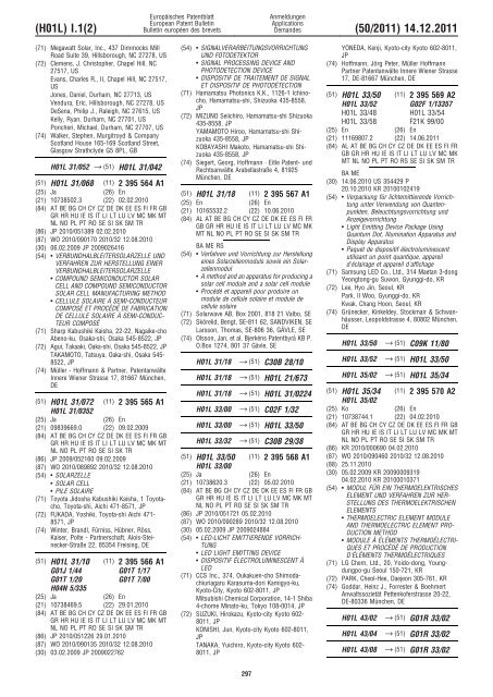 Bulletin 2011/50 - European Patent Office