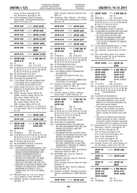 Bulletin 2011/50 - European Patent Office