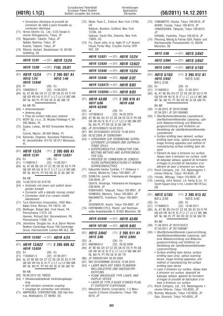 Bulletin 2011/50 - European Patent Office