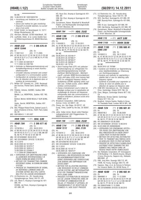 Bulletin 2011/50 - European Patent Office