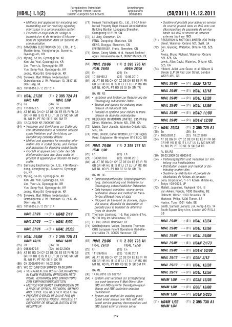 Bulletin 2011/50 - European Patent Office