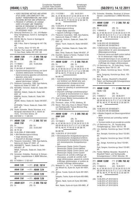 Bulletin 2011/50 - European Patent Office