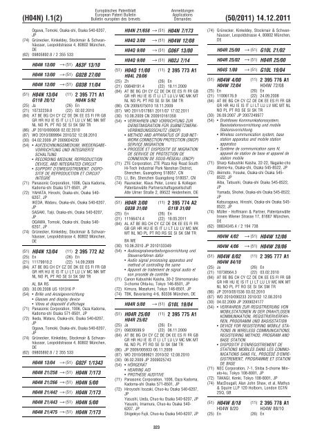 Bulletin 2011/50 - European Patent Office