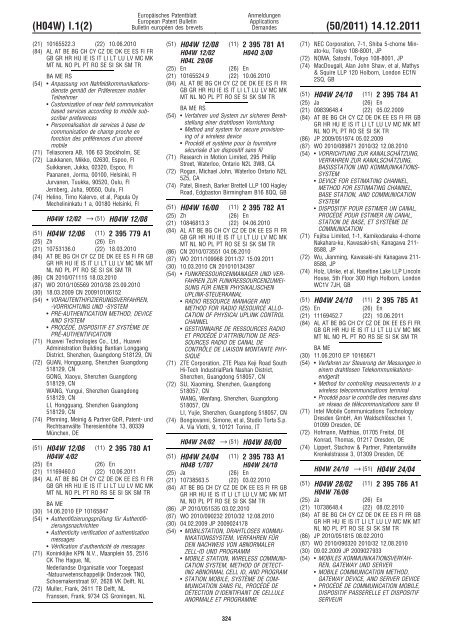 Bulletin 2011/50 - European Patent Office